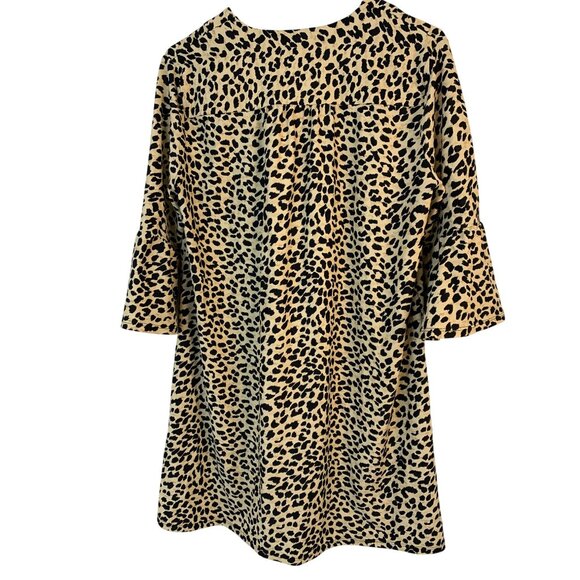 NWT Jude Connally Size Small  Kerry Cheetah Camel Dress Bell Sleeves Womens - Picture 5 of 6